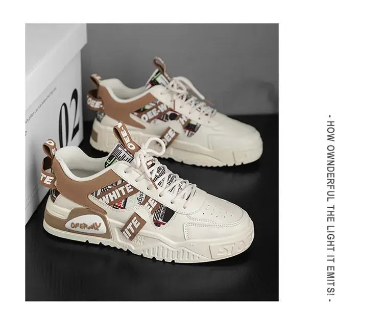 Casual Fashion Leather Sneakers New Skateboard Mens Shoes Outdoor Running Sports shoes Hiking Tennis Platform Luxury footwear - Sun Studio