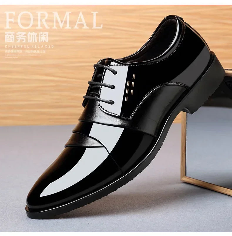 Business Men Dress Shoes Luxury Mens Dress Shoes Patent Leather Oxford for Men Oxfords Footwear High Quality Leather 2025 - Sun Studio