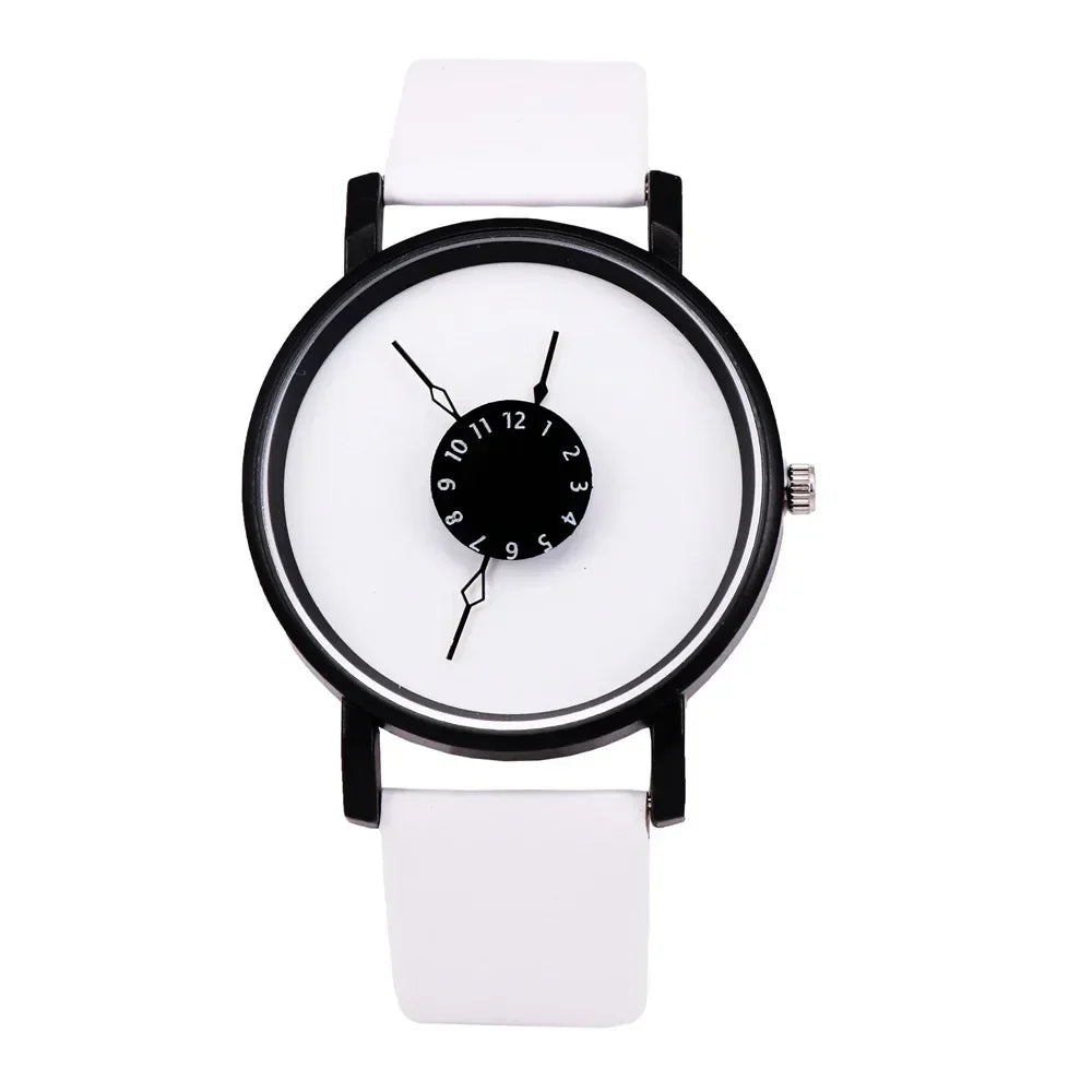 Couple Casual Quartz Watches Leather Band Strap Watch Analog Wrist Watch for Women Men Creative Digital Dial Clock Reloj Mujer - Sun Studio