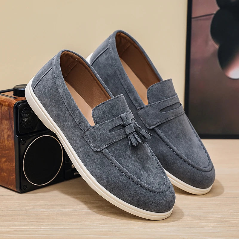 Fashion Men's Casual Shoes British Classic Tassel Loafers Moccasins Lazy Outdoor Flat Shoes‌。 - Sun Studio