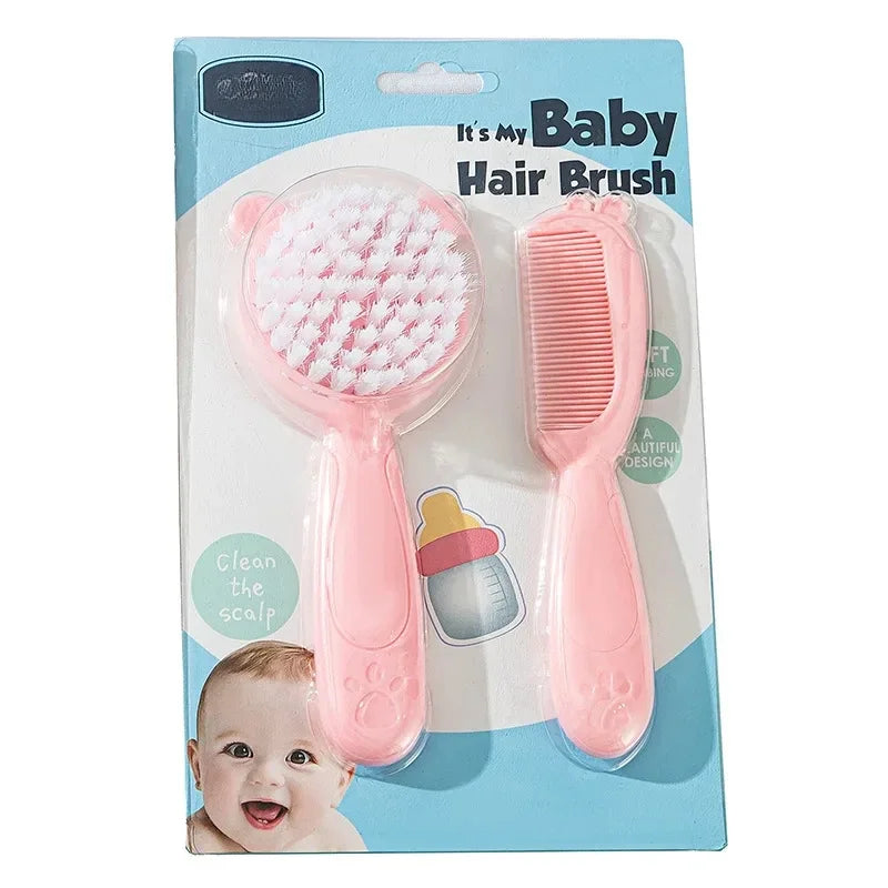 2pcs Set Baby Care Comb Anti-scratch Boy Girl Hairbrush Kids Combs Newborn Hair Brush Infant Comb Head Massager - Sun Studio