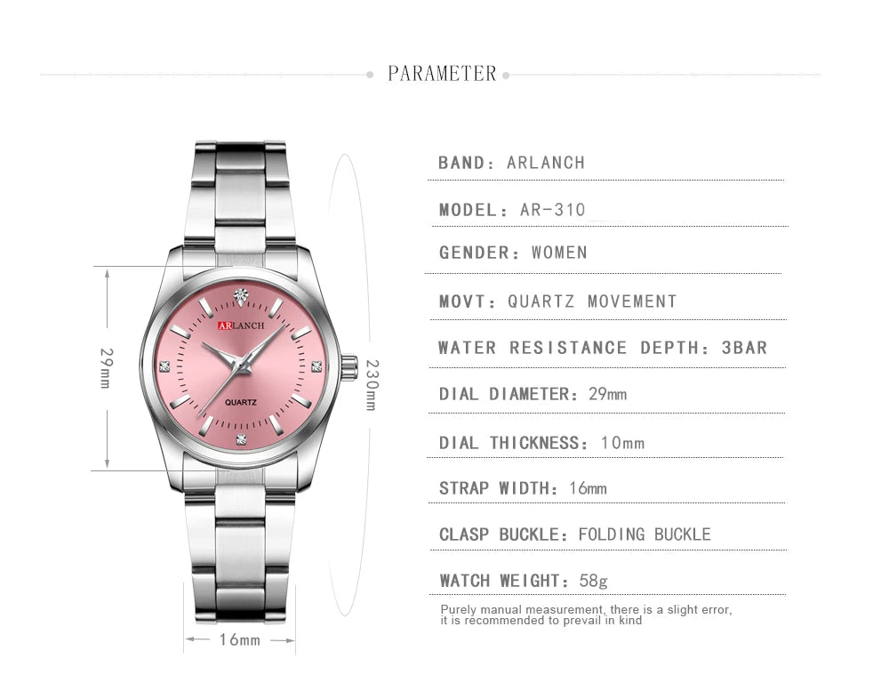 Ladies Dress Watch 29mm Silver Stainless Steel Gorgeous Rhinestone Quartz Clock Suitable Banquet Accessories & Daily Decoration - Sun Studio