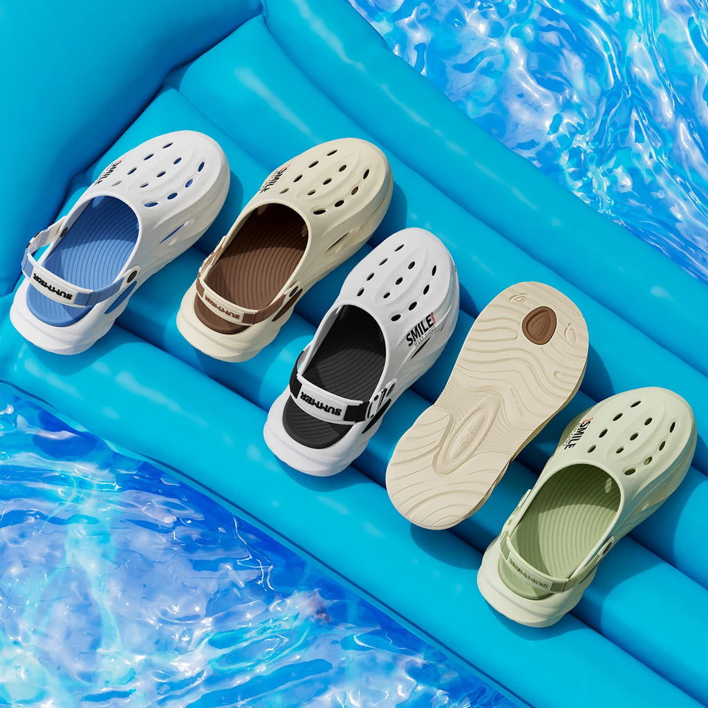 Thick Bottom Men Hole Shoes Beach Slip-On Outdoor Slippers Non-Slip Comfortable Outdoor Slippers - Sun Studio