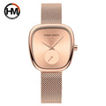 2025 New Women Quartz Wristwatch 34mm Wine Barrel Rose Gold Black Stopwatch Fashionable Minimalist Style Oval Watches for Women - Sun Studio