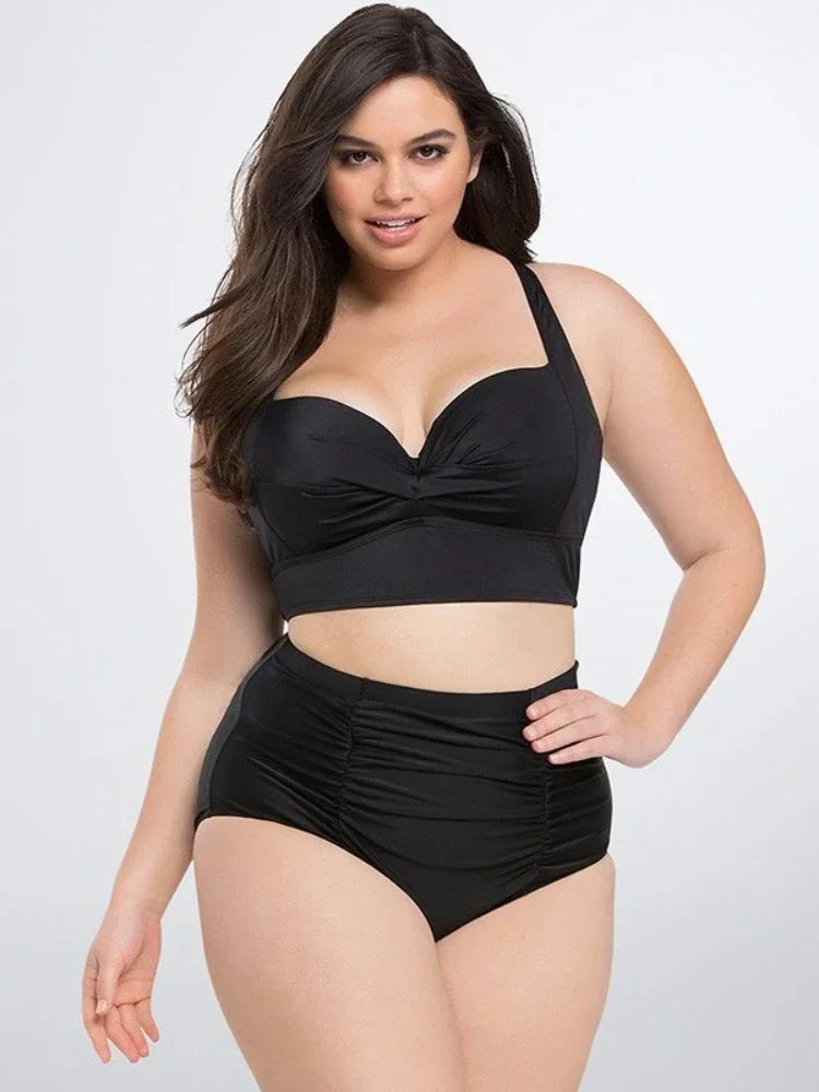 New Sexy Plus Size Swimwear Push Up Bikini High Waist Swimsuit Women Female Oversize Beach Wear Bathing Suit 2024  Mujer 5XL - Sun Studio