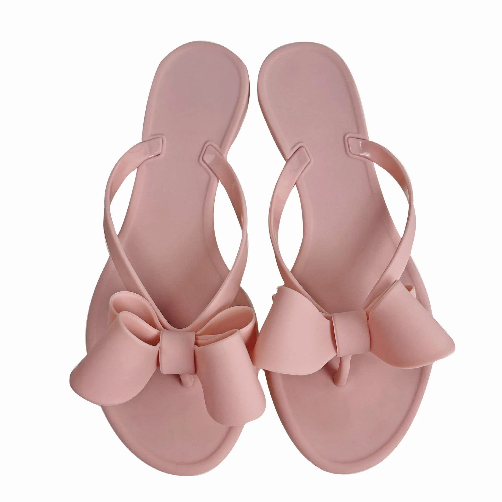 Summer Beach Sandals for Women Slippers New Pure Color Slip on With Bow Tie Adult Flat Bottom Flip Flops Walking Thong Sandals - Sun Studio