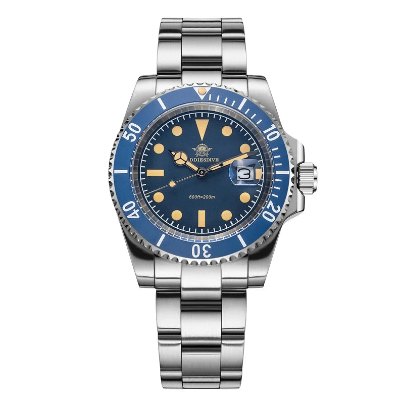 ADDIESDIVE Men's Watch Quartz Calendar Window 316L Stainless Steel Ceramic Bezel 20Bar Waterproof Luminous Watches 41mm - Sun Studio