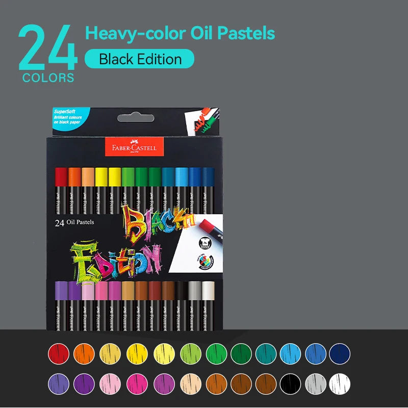 Faber-Castell Soft Oil Pastel Set 24/36/48 Vibrant Colors Creamy Texture Bullet Head Chalk for Artist Painting Drawing Beginners