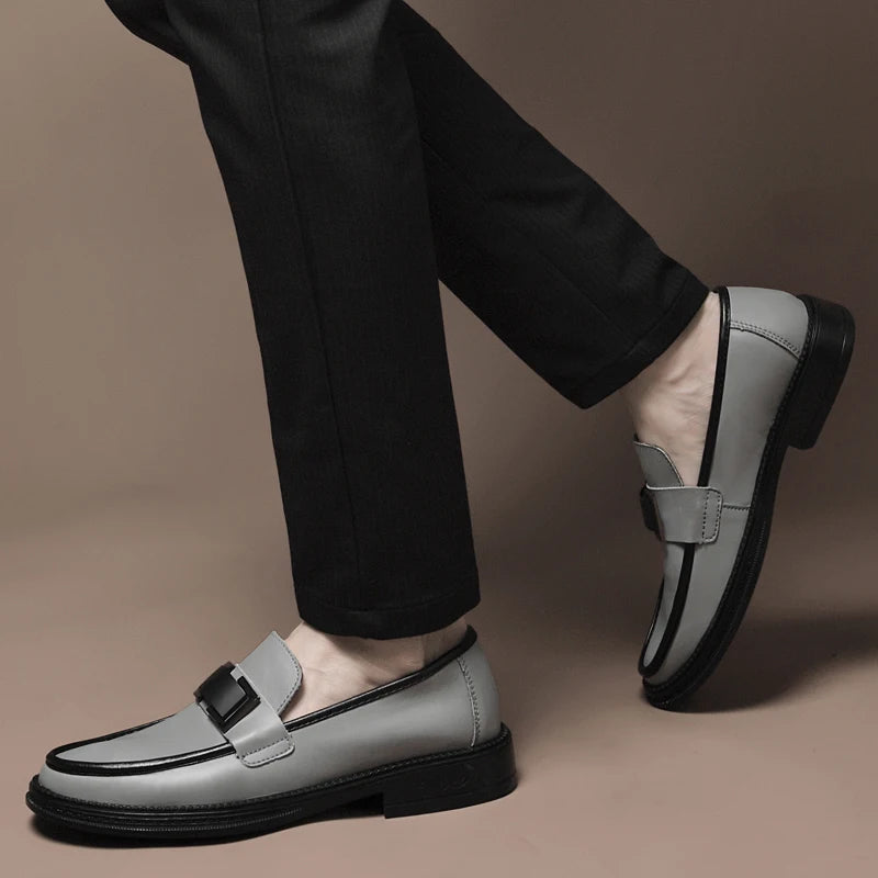 Men Genuine Leather Business Shoes Casual Flats Men Party Driving Loafers Shoes Breathable Moccasins Men's Casual High-end Shoes - Sun Studio
