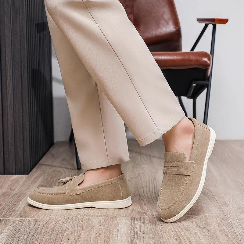 Fashion Men's Casual Shoes British Classic Tassel Loafers Moccasins Lazy Outdoor Flat Shoes‌。 - Sun Studio