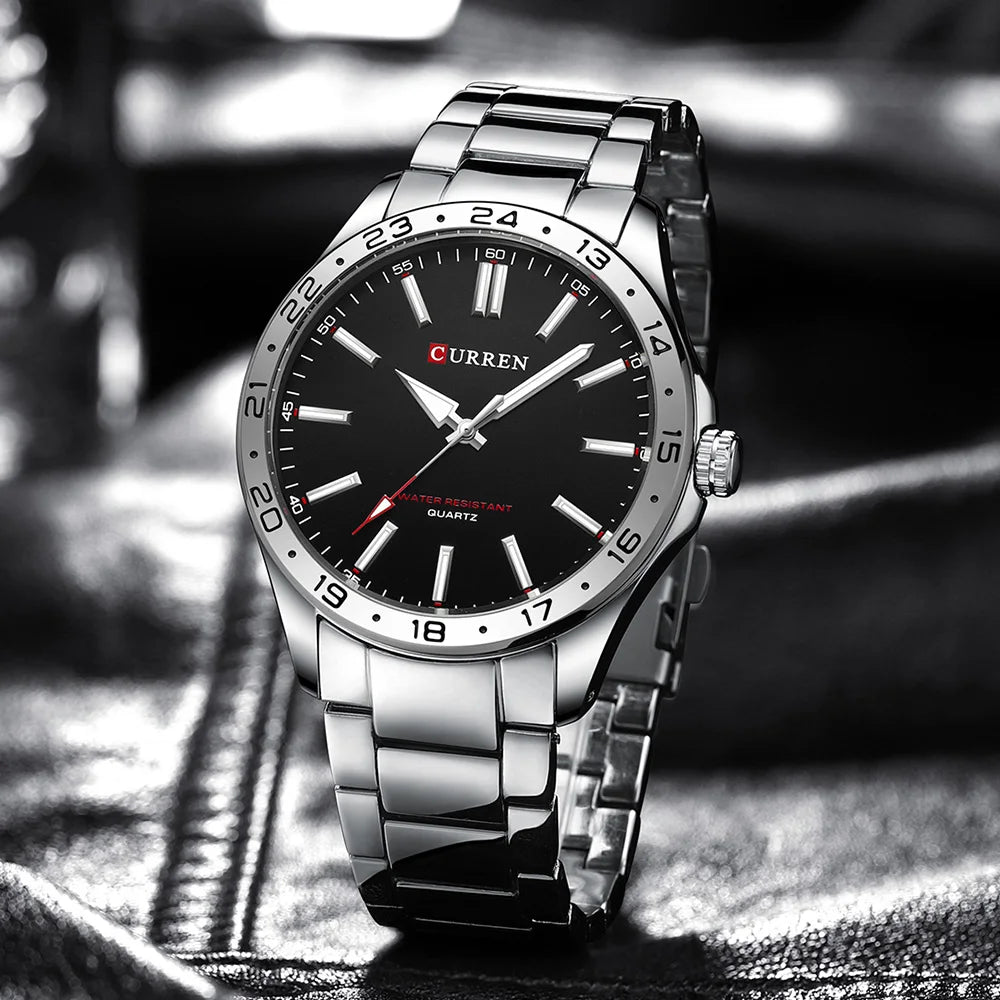 CURREN 8452 Men Fashion Ultra Thin Watches Simple Men Business Stainless Steel Quartz Watch Casual Watch Men's wristwatch - Sun Studio