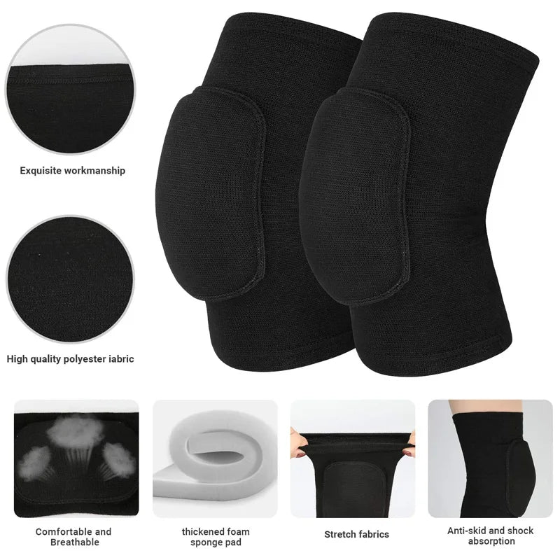 WorthWhile Dancing Knee Pads for Volleyball Yoga Women Kids Men Patella Brace Support EVA Kneepad Fitness Protector Work Gear - Sun Studio