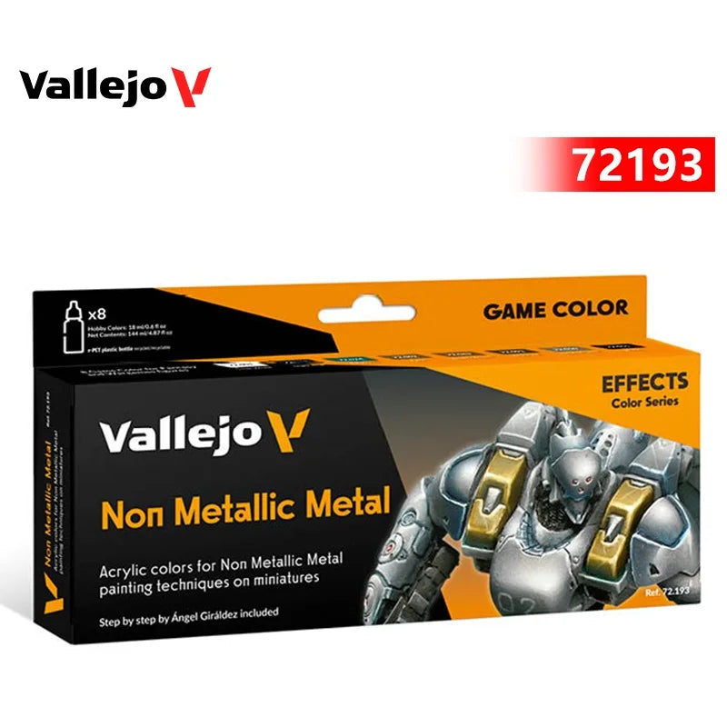 Spani AV vallejo model environmentally friendly water-based Acrylic painti set 8 * 17ml non metallic/game color wash acrylic set - Sun Studio