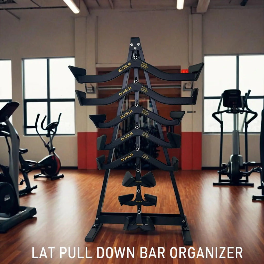 Gym Fitness LAT Pull Down Bar,Storage Rack,Heavy Duty,A-Frame Stand,Support Base for LAT Pulldown Attachments,LAT Bar - Sun Studio