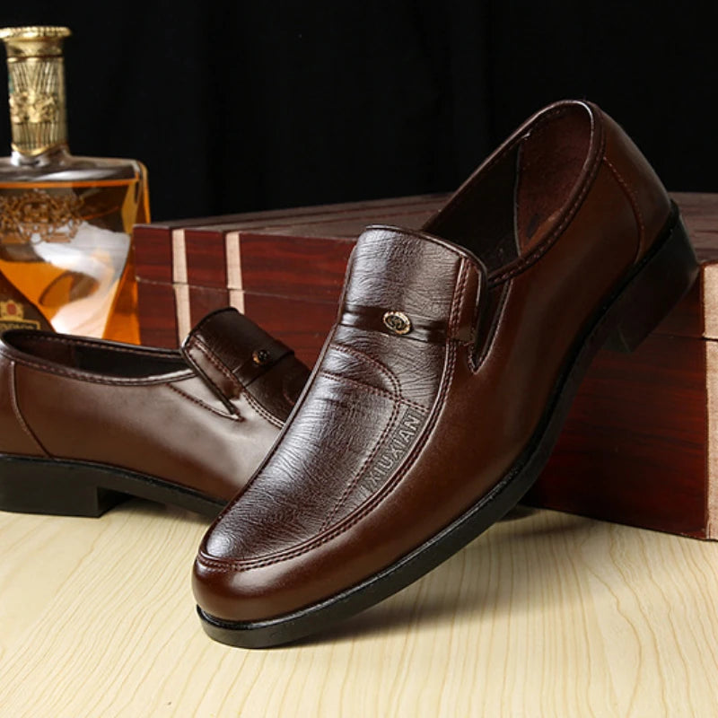 2024 New Leather Shoes for Men High Quality Business Men Dress Shoes comfortable Flats Oxford Breathable Men Party Wedding Shoes - Sun Studio