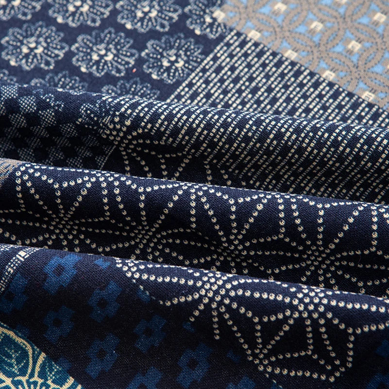Bohemian Fabric Ethnic Vintage Retro Boho Printed Cotton Linen Home Decor Upholstery Textile - Sun Studio