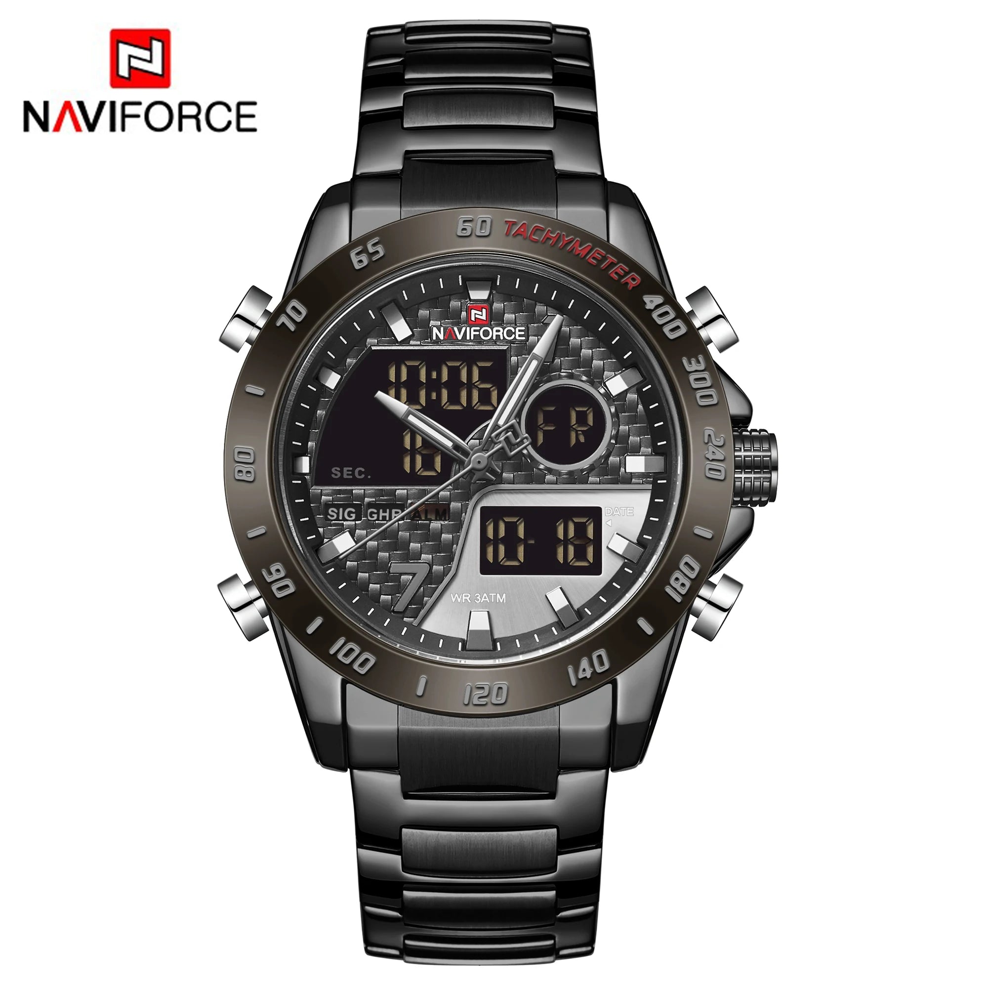 NAVIFORCE Men Digital Watch LED Sport Military Mens Quartz Wristwatch Male Luminous Waterproof Clock Watches Relogio Masculino