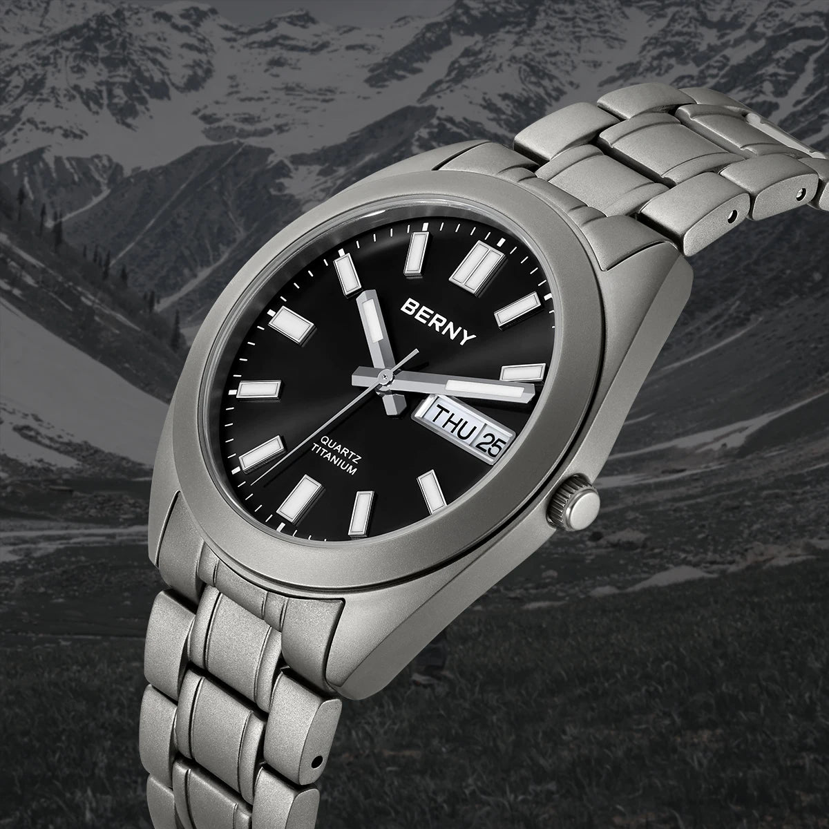 BERNY Titanium Watch for Men Supper Light Weight Wristwatch Super Luminous Sapphire 10ATM Waterproof Sport Field Quartz Watches - Sun Studio