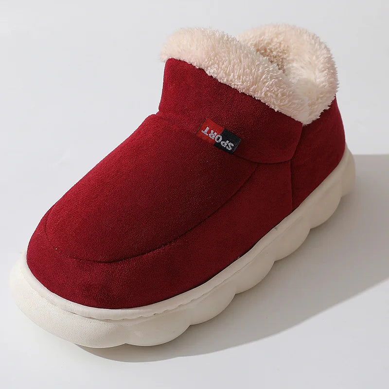 Asgard Men Plush Platform Slippers Winter Warm Outdoor Antiskid Fluffy Soft Cotton Boot Indoor Fashion Cozy Furry Flat Home Shoe - Sun Studio