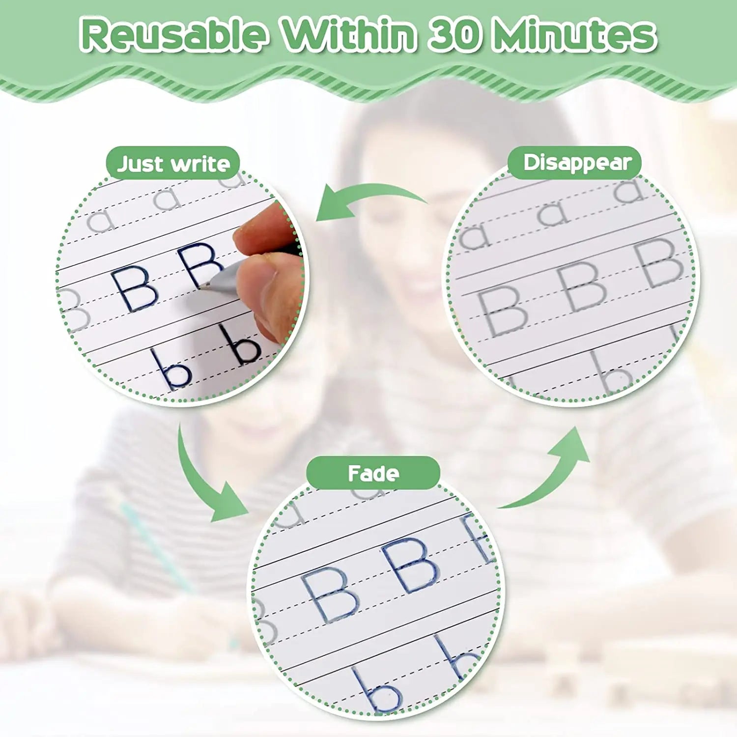 Free Shipping Reusable Montessori Toys French English Spanish Copybooks Pen Writing Sticker Magic Copybook for Calligraphy - Sun Studio