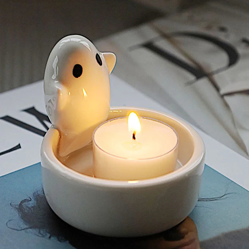 Halloween Silicone Mold Floating Ghost Gypsum Candle Cup Mold DIY Decoration Desktop Jewelry Storage Tray Handicraft Production - Sun Studio