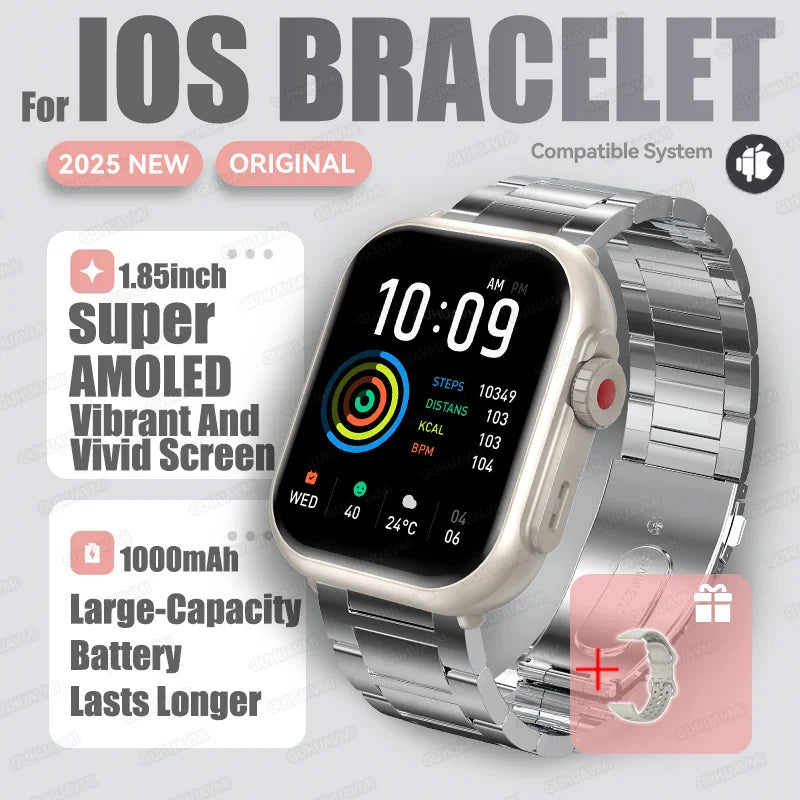 2025 Neue 1000mAh Batterie Smart Uhr Für Männer Frauen Bluetooth Anruf Herzfrequenzmonitor Uhren IP68 Wasserdicht Sport Smartwatches