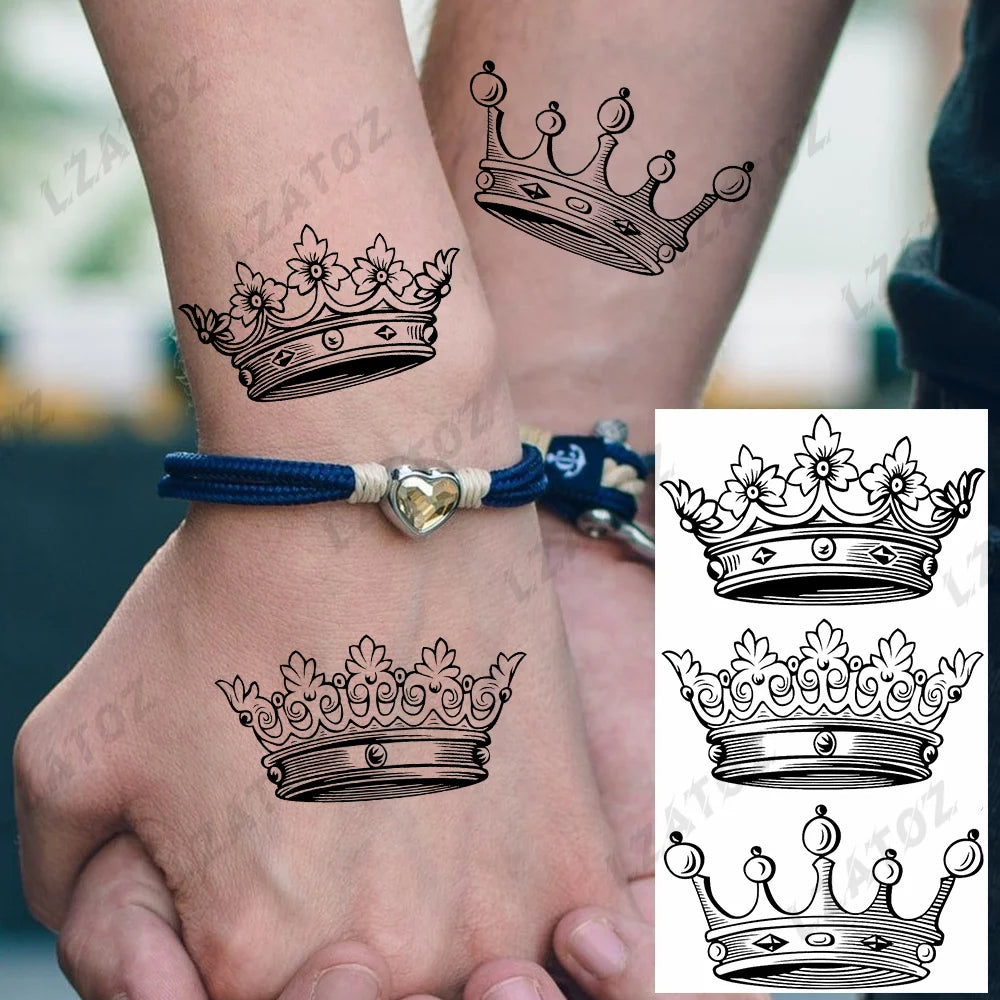 Unique Triangle Ocean Wave Temporary Tattoos For Men Women Realistic Tiger Lion Fake Tattoo Stickers Saying Transfer Art Tatoos