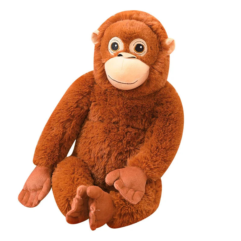 Cartoon Punch Monkey Plush Doll Brown Chimpanze Mom And Black Monkey Baby Together Animal Stuffed Doll Home Decor Gift For Kids