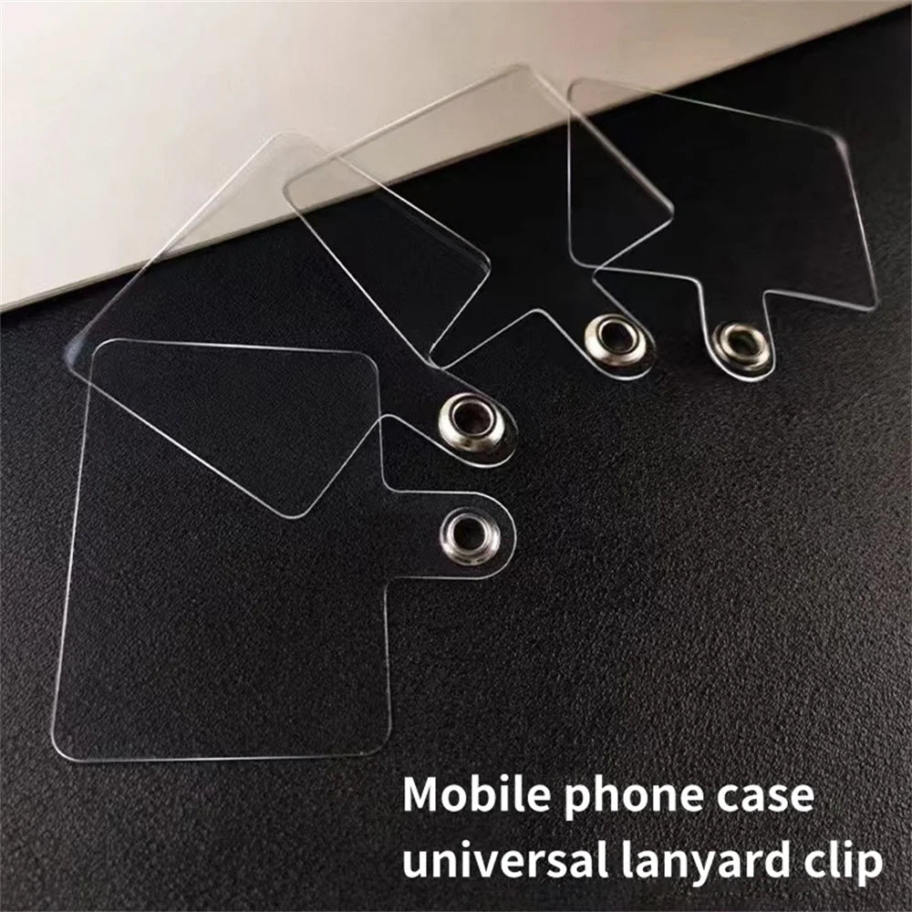1/3/5/10Pcs Mobile Phone Anti-lost Lanyard Card Gasket Universal Transparent Clip Detachable Phone Hanging Cord Strap Tether Pad - Sun Studio