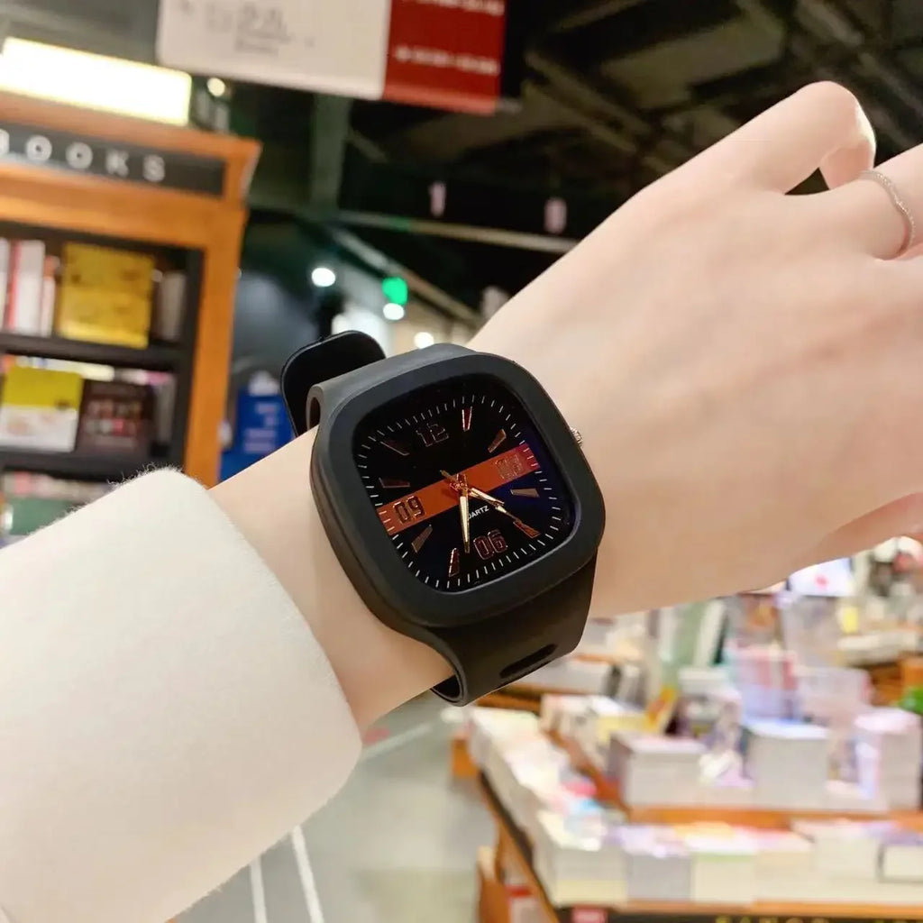 Fashion Women Watches Big Square Quartz Watch Women's Wristwatch Waterproof Silicone Strap Casual Ladies Watch Clock - Sun Studio
