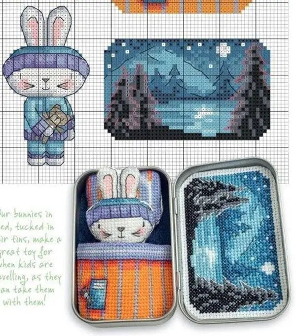 Rabbit Doll Embroidery DIY 14CT Unprinted Arts Cross stitch kits Set Cross-Stitching Home Decor - Sun Studio