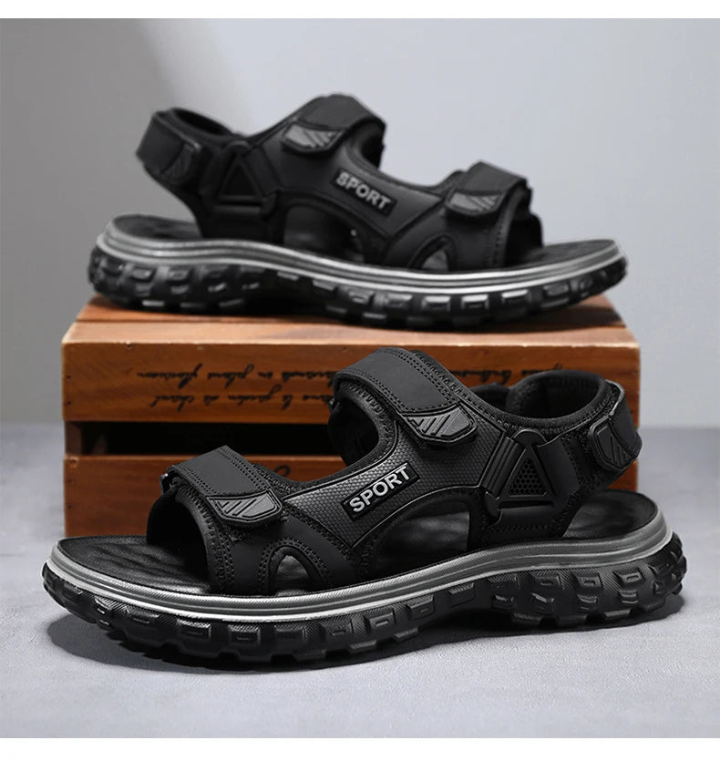 Sandals men summer fashion new style outdoor wear soft sole wear-resistant anti slip anti odor breathable dual-use beach sandals - Sun Studio