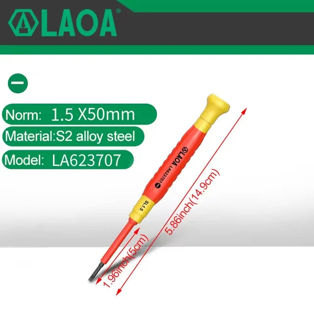 LAOA Insulated Precision Screwdriver a Cross Small Size Screwdriver to Remove Eyeglasses Clocks and Watches Cell Phone Notebook - Sun Studio
