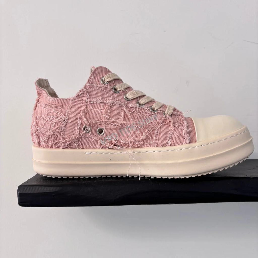 Brand Men Shoes Casual Canvas Distress Flats High to Ankle Boots Women Owens Vintage Original Luxury Designers Sneakers - Sun Studio