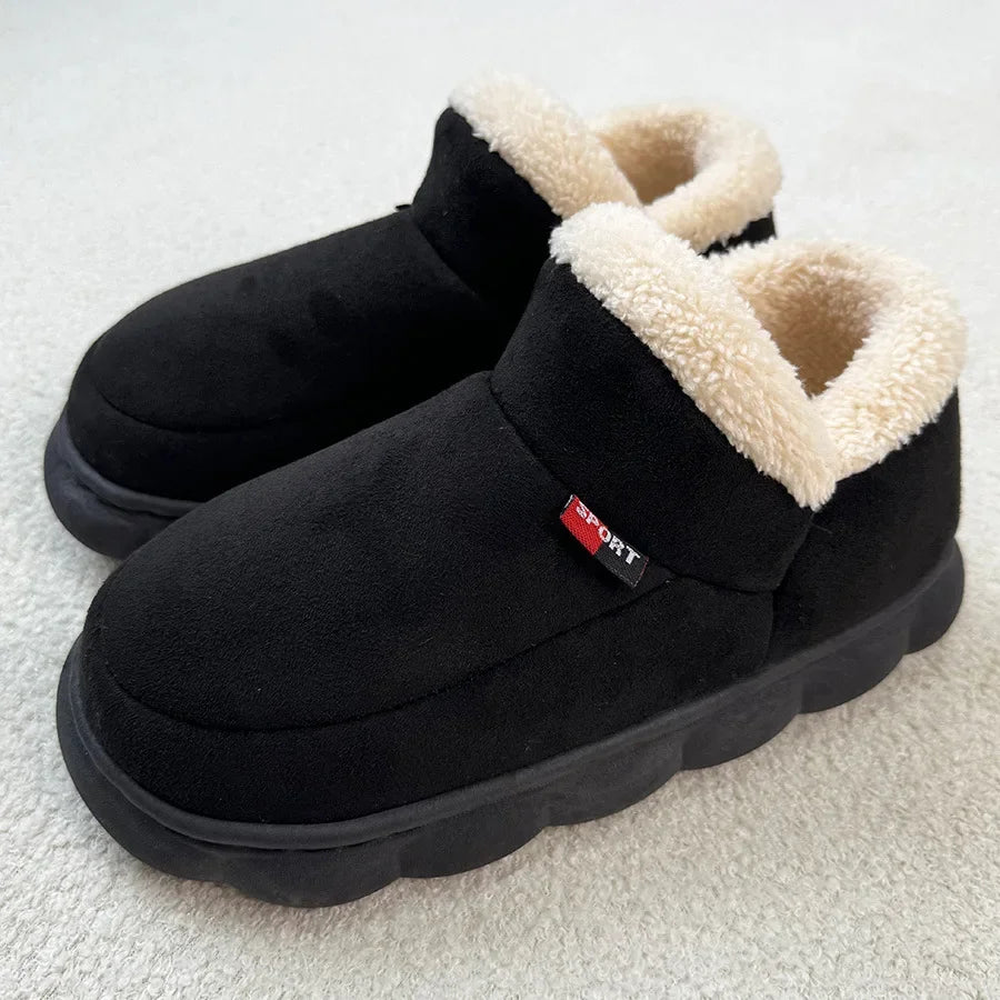 Warm Furry House Slippers Women Men Winter New Fashion Comfort Plush Slippers Home Indoor Outdoor Soft Thick Sole Cotton Shoes - Sun Studio