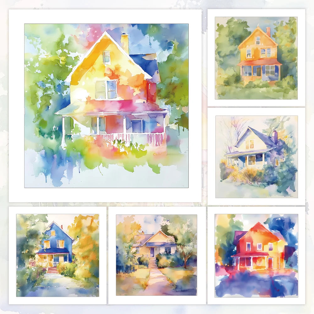 1pc Watercolor City Reverse Coloring Book,30 Thick Pages 100gsm,Creative Lines Activity,Perfect Gift for Family Friend Colleague - Sun Studio