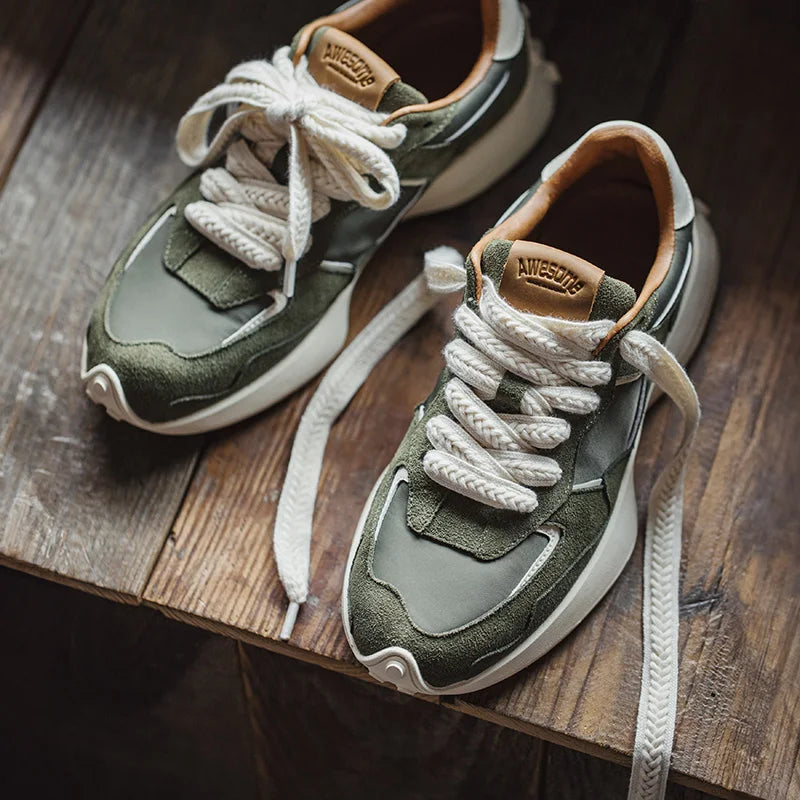 Maden Men's Casual Sports Jogging Sneakers Versatile Comfortable Breathable Shoes Rubber Sole Color-Blocked Shoes for Spring - Sun Studio