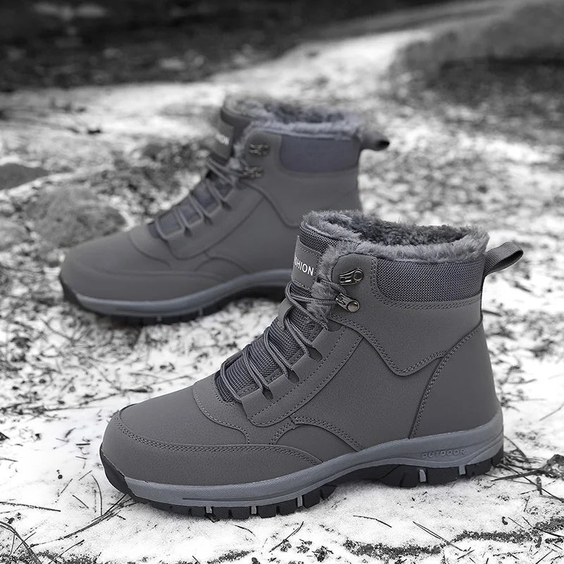 New Snow Boots Men Lace Up Mens Shoes Breathable Winter Boots For Men Casual Men Shoe Waterproof Ankle Boots Footwear Work Shoes