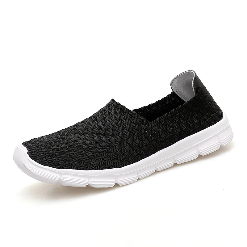 STRONGSHEN Men Shoes Summer Breathable Women Handmade Woven Shoes Couple Casual Flats Shallow Loafers Unisex Zapatos De Mujer - Sun Studio