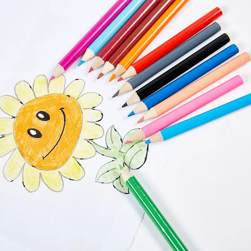 53pcs Multilayer Cartoon Art Pencil Set Kids Painting Set Hexagon Color Box Pencil Drawing Art Set - Sun Studio