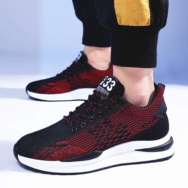 Men Sneakers Sports Lift  Height Increase Insole 6cm Mesh Plus Size 37-44 - Sun Studio