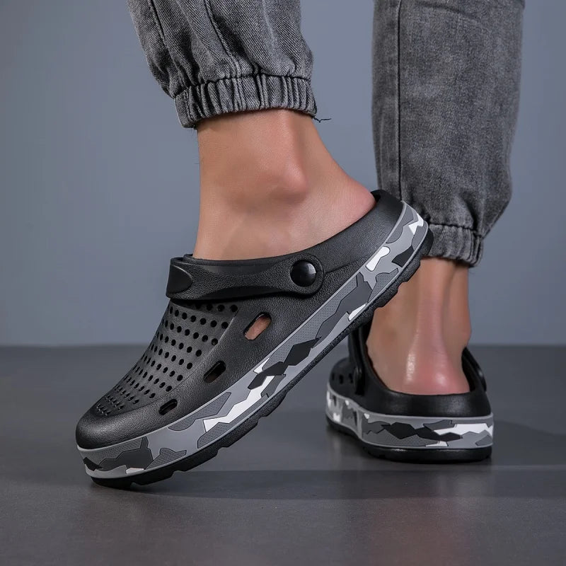 Mens Sandals Casual Summer Clogs for Men Breathable Soft EVA Garden Shoes Closed-toe Fashion Slippers for Men 2025 New Design - Sun Studio