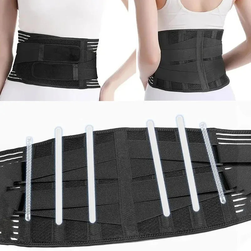 Lower Back Brace Lumbar Support Belt Adjustable Double Pull Breathable Spine Decompression Medical Orthopedic Brace Pain Relief - Sun Studio