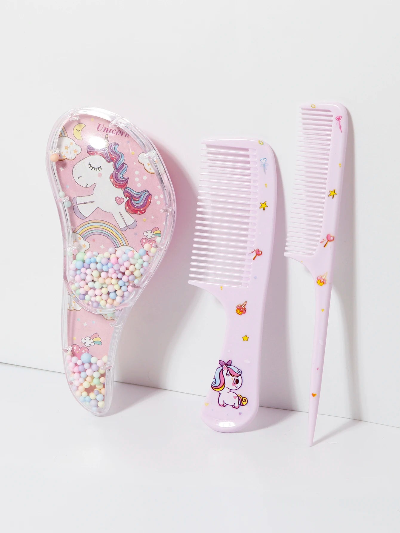3pcs cartoon comb set, wet and dry dual-use, hair styling, suitable for any hair texture, gift set, special for real hair wigs - Sun Studio