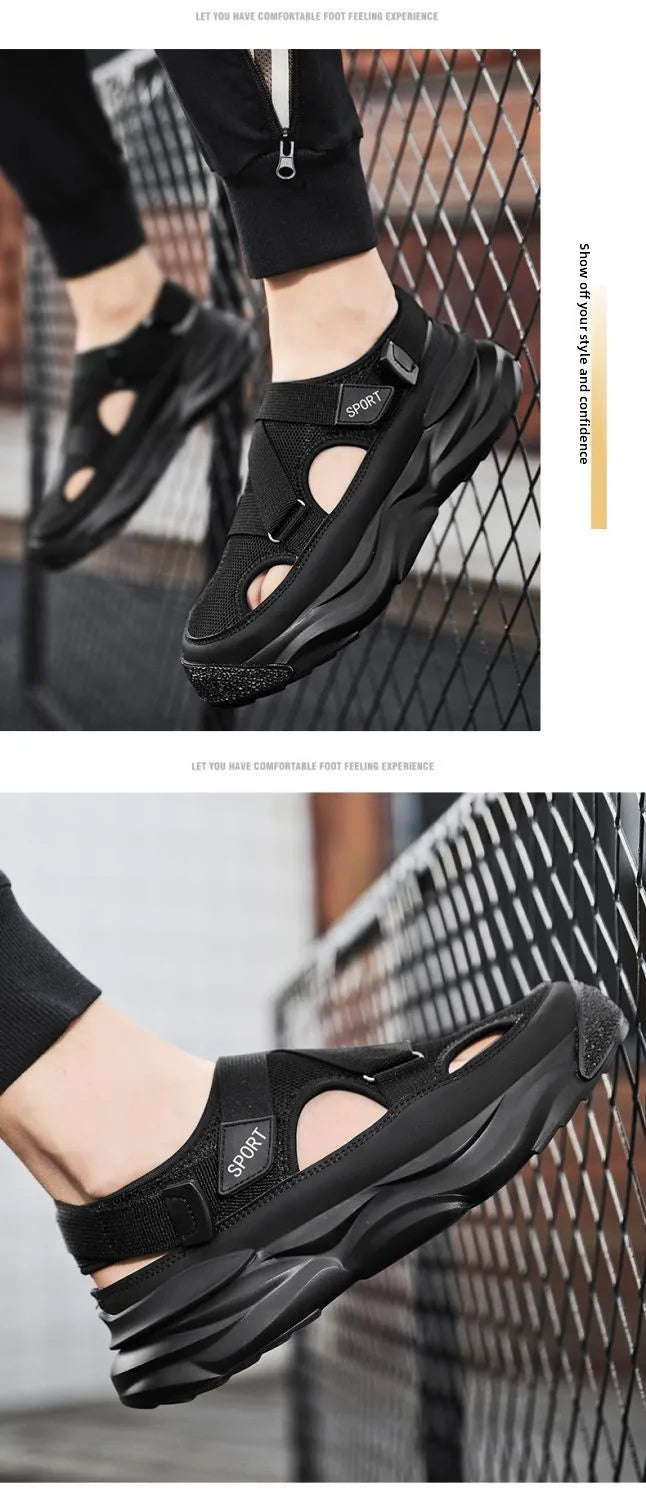 Men's Breathable Hollow out Sporty Slippers Soft Bottom Casual Fashion Sandals Anti-Slip Durable Rubber Sole Comfortable Slip-On - Sun Studio