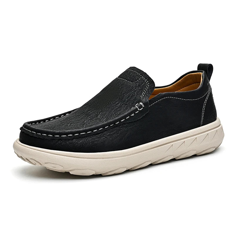 New Men's Casual Shoes Fashion Comfortable Men's Shoes High Quality Leather Men Driving Shoes Handmade Flat Shoes Men Sneakers - Sun Studio