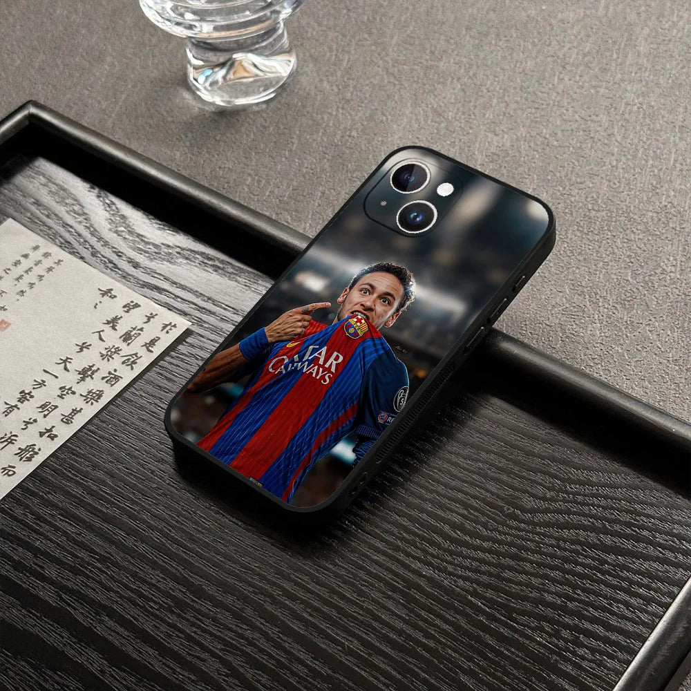 For N-Neymar Football 10 Phone Case For Iphone 16 15 11 13 14 Pro Max 7 8 Plus X Xr Xs Max 12mini Black Shell Cover Case - Sun Studio
