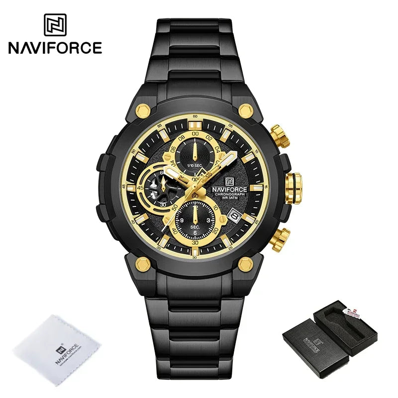 NAVIFORCE Men's Watches Top Luxury Original Quartz Wrist Watch for Men Chronograph Calendar Waterproof Man Watch Relojes Hombre