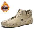 Men Leather Casual High Top Sneakers Winter Fur Plush Ankle BootsNew Luxury Footwear Shoes Zapatos Hombre - Sun Studio