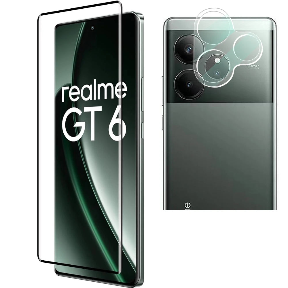3D Curved 9H Tempered Glass For Realme GT 6 GT 7 Pro Screen Protector Full 9H Clear Protective Film for Realme GT6 6T Neo6 SE - Sun Studio